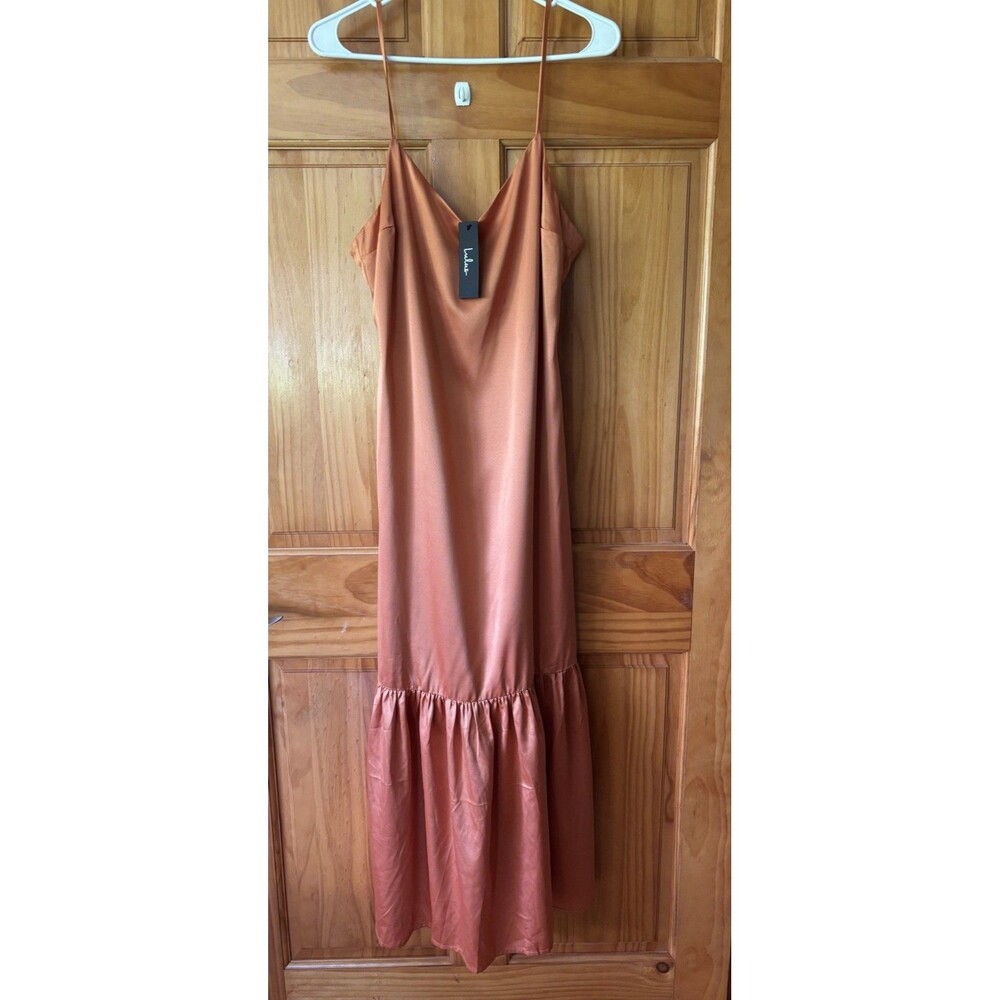 Lulu's Rust Slip Maxi Dress